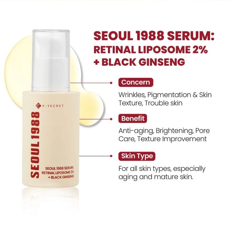K-SECRET Seoul 1988 Serum: Retinal Liposome 2% + Black Ginseng